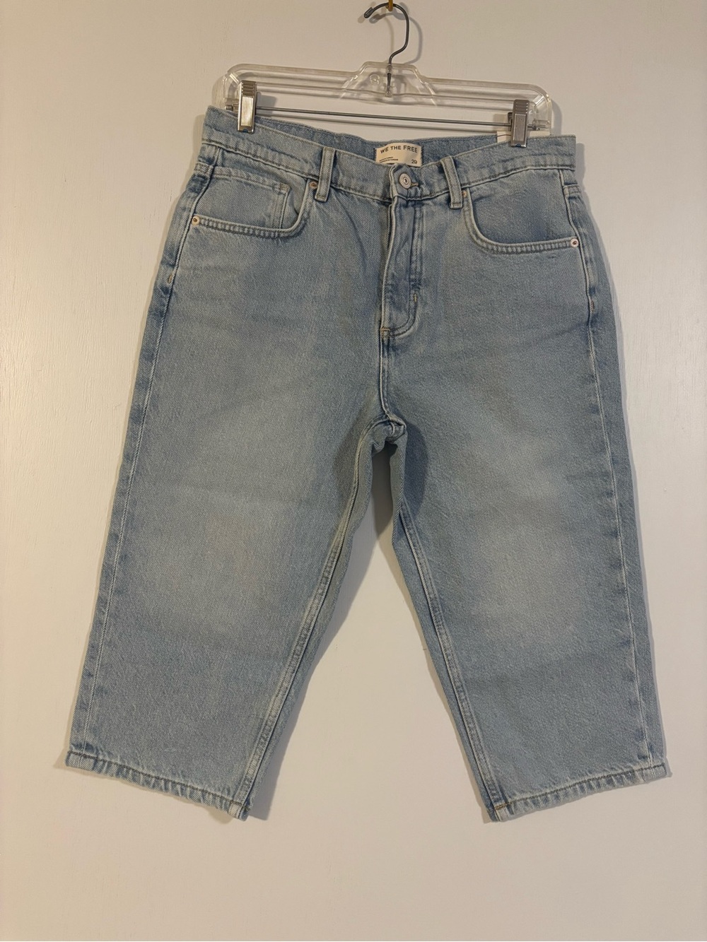 NWT Free People We The Free High Rise Denim Bermuda Shorts Size 29
